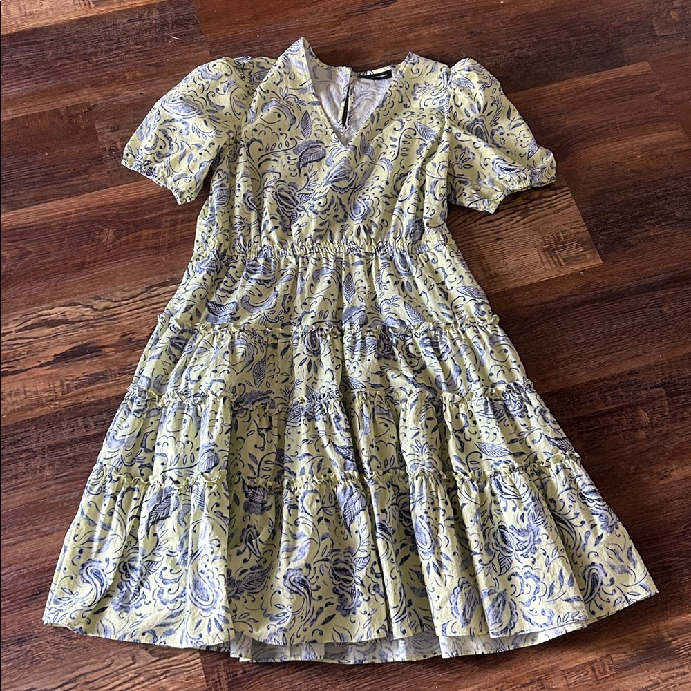INC International Concepts Blue and Yellow Mini Dress